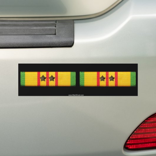 Vietnam Service Ribbon - 2 sterren - Small Duo Bumpersticker (Op auto)