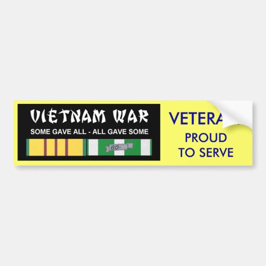 VIETNAM SERVICE RIBBONS - PROUT OM VET TE SERVEREN BUMPERSTICKER (Voorkant)