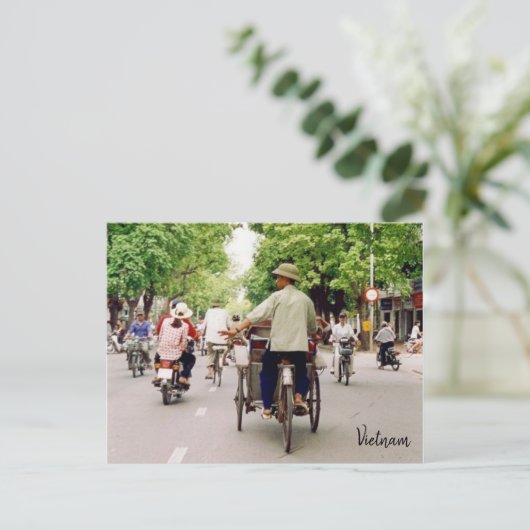 vietnam straatfietsen briefkaart (Staand voorkant)
