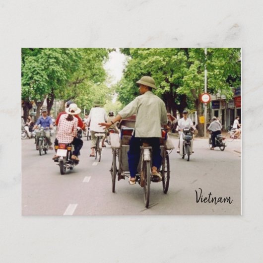 vietnam straatfietsen briefkaart (Voorkant)
