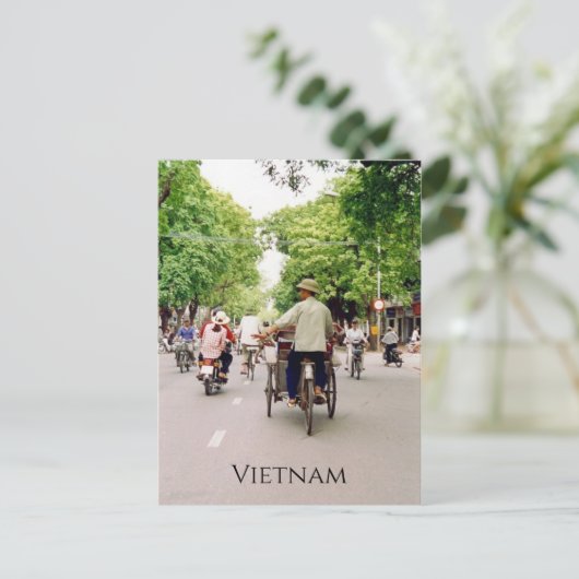 vietnam straatfietsen briefkaart (Staand voorkant)