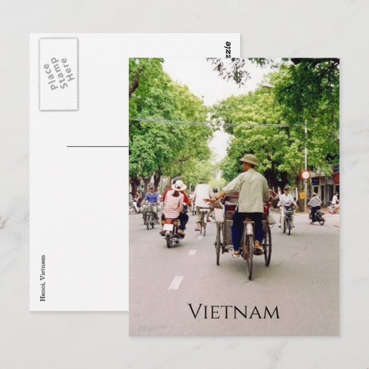 vietnam straatfietsen briefkaart (Voorkant / Achterkant)