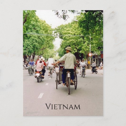 vietnam straatfietsen briefkaart (Voorkant)