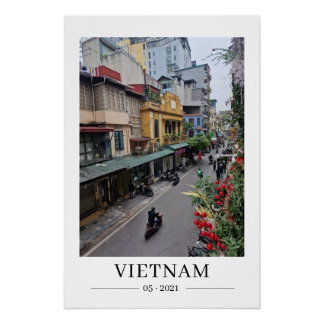 Vietnam Straatleven, Aanpasbare Datum Postkaart Perfect Poster