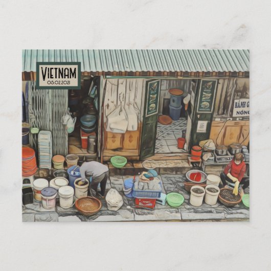 Vietnam Street Life,  Date Briefkaart (Voorkant)