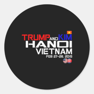 Vietnam Top Kim En Trump T Shirt Ronde Sticker