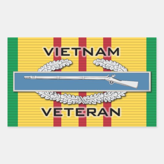 Vietnam Vet CIB Rechthoekige Sticker (Voorkant)