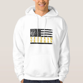 Vietnam Veteraan Gele Tekst Versleten Amerikaanse  Hoodie