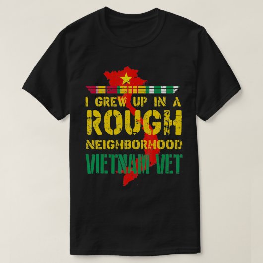 Vietnam Veteraan Ik ben opgegroeid in een ruwe buu T-shirt (Design voorkant)