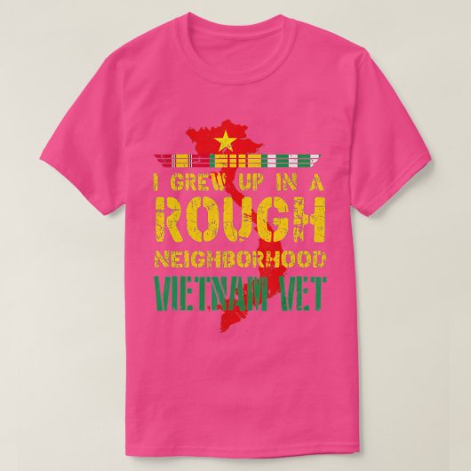 Vietnam Veteraan Ik ben opgegroeid in een ruwe buu T-shirt (Design voorkant)