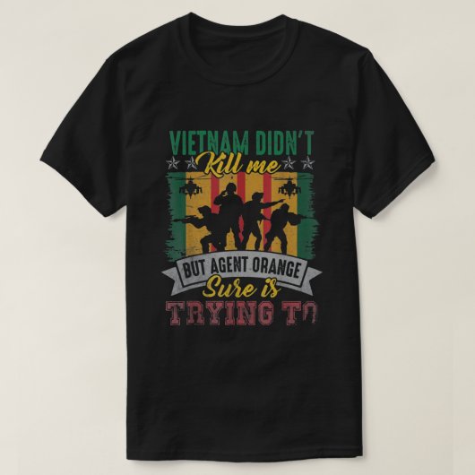 Vietnam Veteraan Oranje agent Survivor T-shirt (Design voorkant)