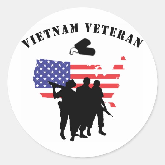 Vietnam Veteraan Ronde Sticker (Voorkant)