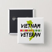 vietnam veteraan vierkante button 5,1 cm (Voorkant /achterkant)