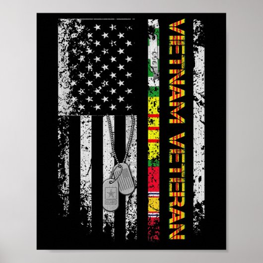 Vietnam Veteraan Vlag Memorial Patriotic Poster (Voorkant)