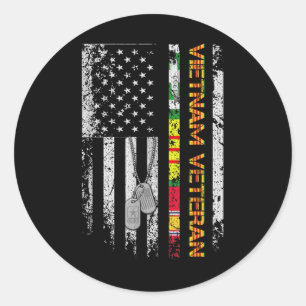 Vietnam Veteraan  Vlag Memorial Patriotic Ronde Sticker
