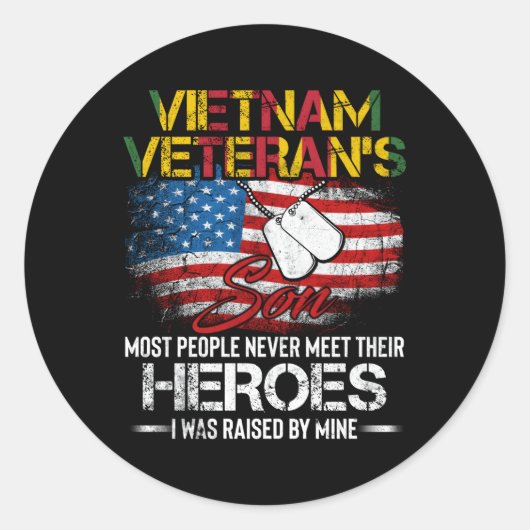 Vietnam Veteraan's zoon Vietnam Vet Ronde Sticker (Voorkant)
