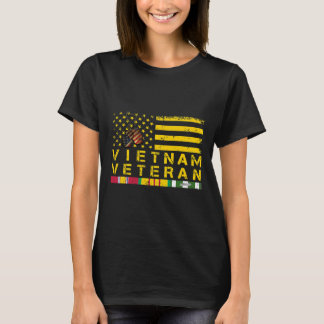 Vietnam Veteran Distress American Flag 178 T-shirt
