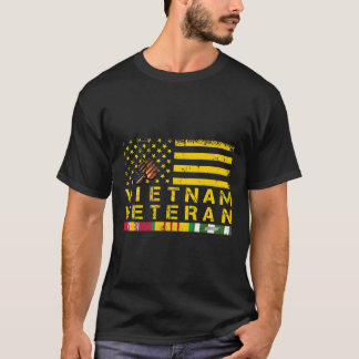 Vietnam Veteran Distress American Flag 178 T-shirt