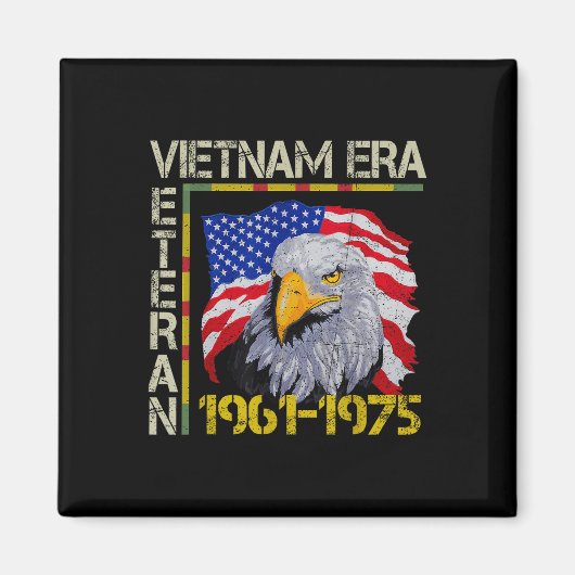 Vietnam Veteran Era 1961 1975 Memorial Flag Magneet (Voorkant)