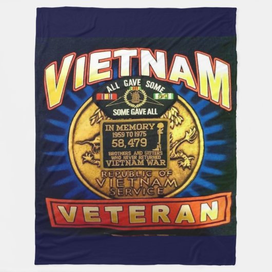 VIETNAM VETERAN FLEECE DEKEN (Voorkant)