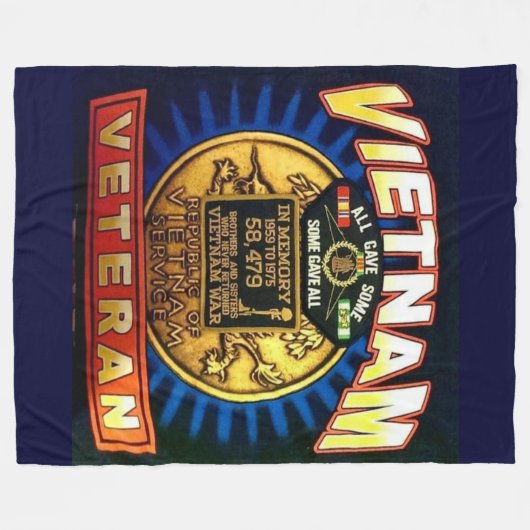 VIETNAM VETERAN FLEECE DEKEN (Voorkant (Horizontaal))
