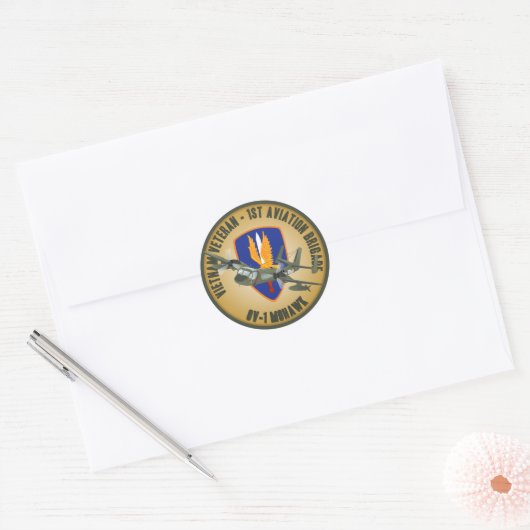 Vietnam Veteran Mohawk Ronde Sticker (Envelop)