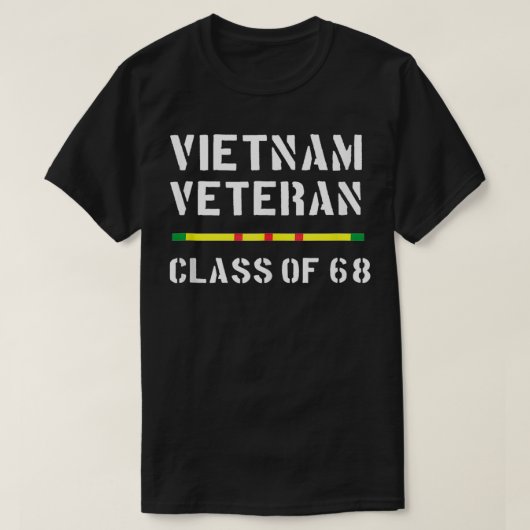 Vietnam Veteran Vet Ribbon Klasse 1968 68 T-shirt (Design voorkant)