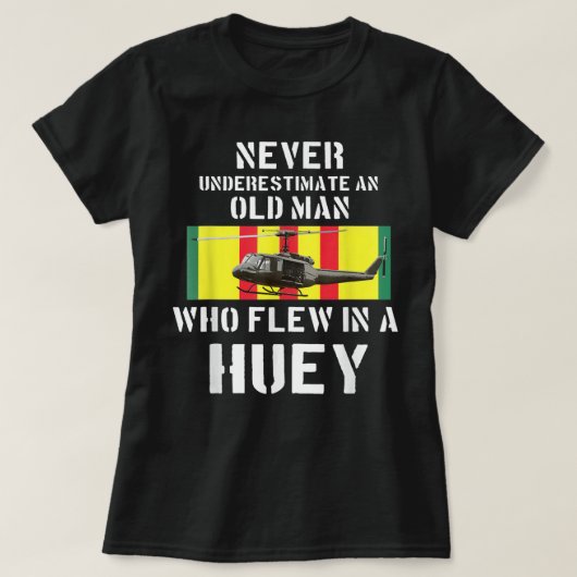 Vietnam Veteran Vet T shirt Eh. 1 Huey Helikopter (Design voorkant)