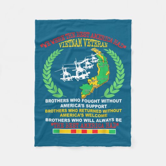 Vietnam Veteran We Were The America Had Map Helico Fleece Deken (Voorkant)
