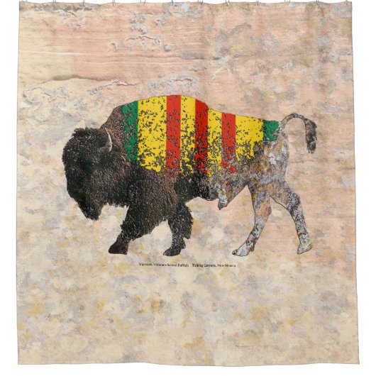 Vietnam Veteranen Heilige Buffel Douchegordijn (Voorkant)