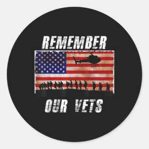 Vietnam-veteranen herinneren ons onze feestdag T Ronde Sticker