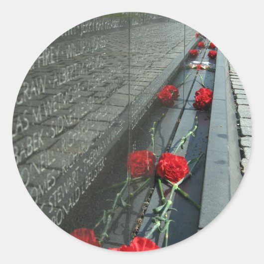 Vietnam veteranen Memorial Wall Ronde Sticker (Voorkant)