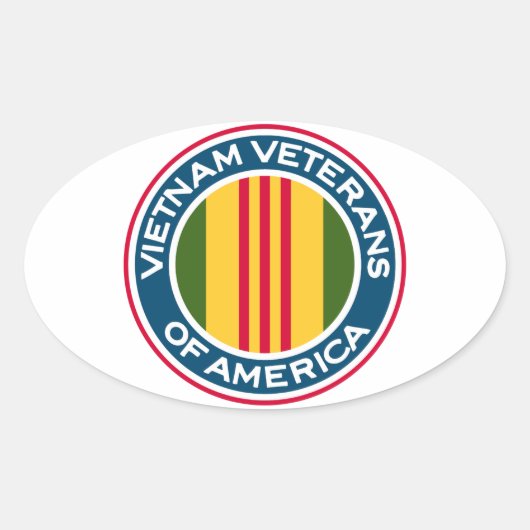 Vietnam Veteranen van de Amerikaanse Logo Ovale Sticker (Voorkant)