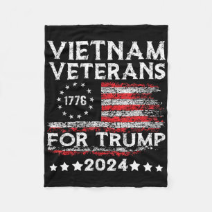 Vietnam-veteranen voor Trump 2025 Amerikaanse vlag Fleece Deken