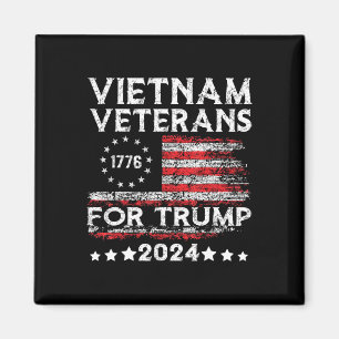 Vietnam-veteranen voor Trump 2025 Amerikaanse vlag Magneet