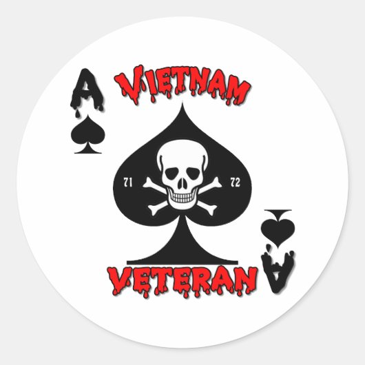Vietnam Veteranengeschenken 1971 tot 1972 Ronde Sticker (Voorkant)