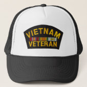 Vietnam-veteranenlapel op hoed trucker pet (Voorkant)