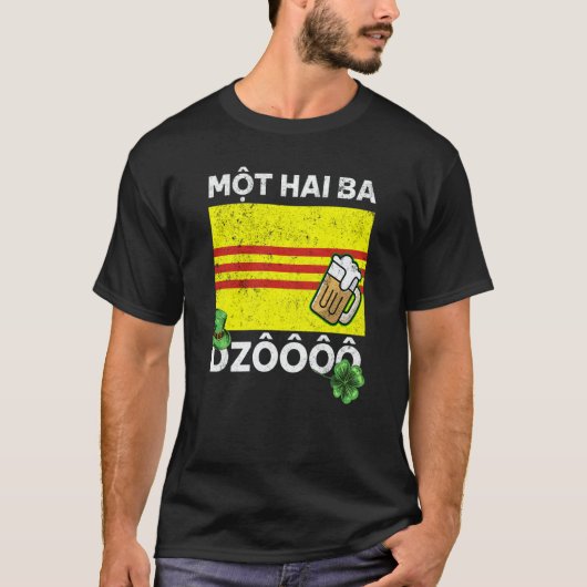 Vietnam Viet St Patricks Day Mot Hai Ba Dzo Cheers T-shirt (Voorkant)