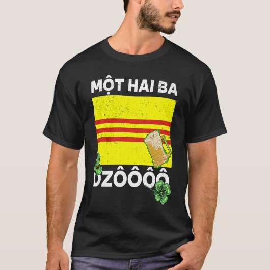 Vietnam Viet St Patricks Day Mot Hai Ba Dzo Cheers T-shirt (Voorkant)
