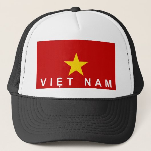 Vietnam Vietnam Vietnam Vlag Land Tekst Naam Trucker Pet (Voorkant)