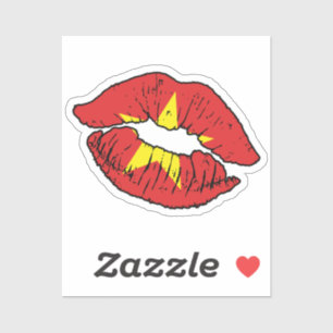 Vietnam Vietnamese lippenstift liefde vlag Sticker