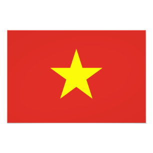 Vietnam - Vietnamese vlag Foto Afdruk