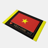 Vietnam & Vietnamese vlag huis mat/sport Welkom Deurmat (Schuin)