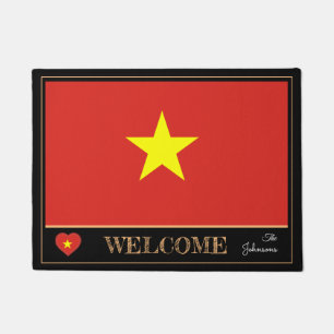 Vietnam & Vietnamese vlag mat/sport Welkom Deurmat
