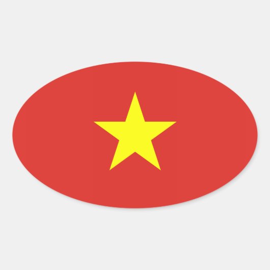 Vietnam - Vietnamese vlag Ovale Sticker (Voorkant)
