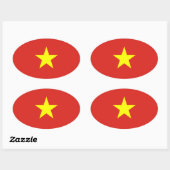 Vietnam - Vietnamese vlag Ovale Sticker (Vel)