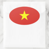 Vietnam - Vietnamese vlag Ovale Sticker (Tas)