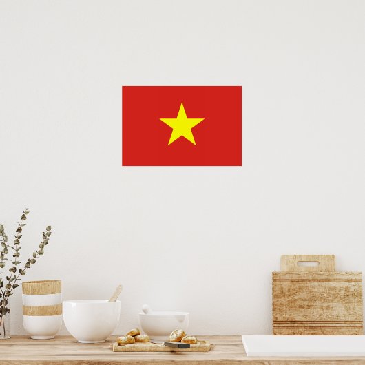 Vietnam - Vietnamese vlag Poster (Keuken)