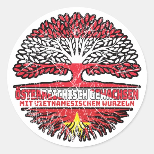 Vietnam Vietnamesisch Österreichisch Österreich Ronde Sticker (Voorkant)