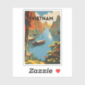 Vietnam Vintage Travel Poster Sticker (Vel)